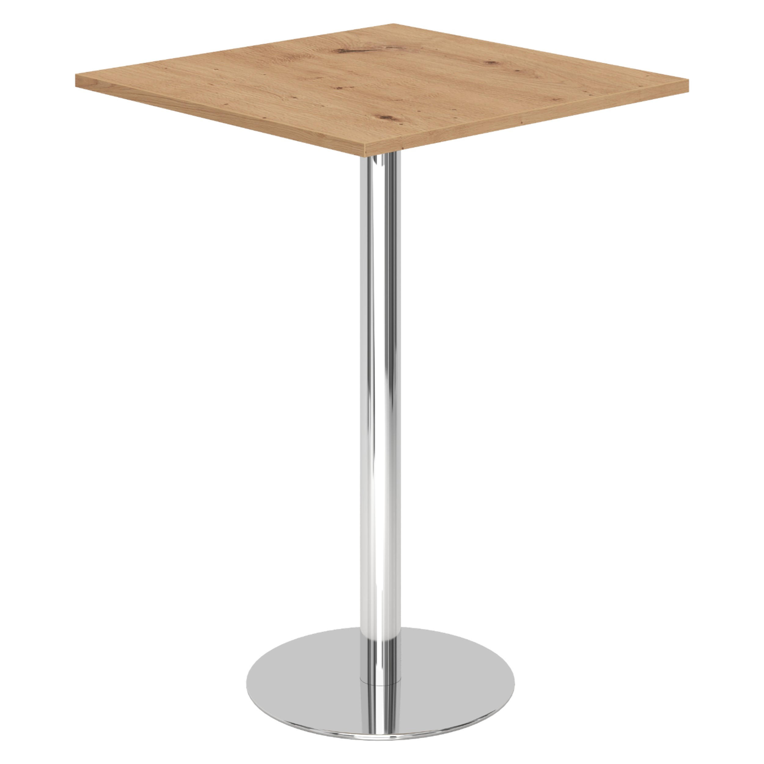 STEHTISCH eckig STH 80/80/111,6 cm in Wildeiche/Chrom - Wildeiche/Chromfarben, Holzwerkstoff (80/80/111.6cm) - bümö