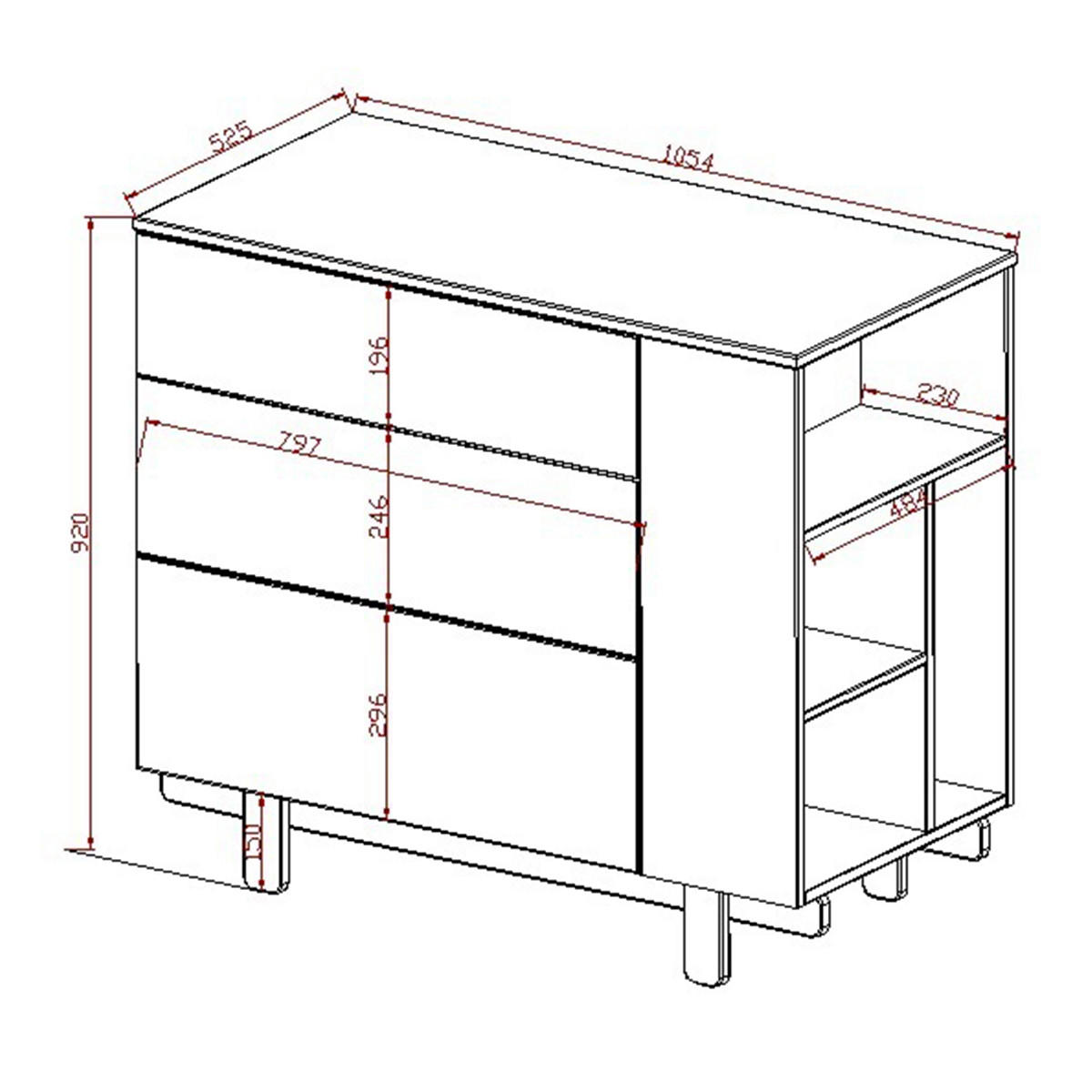 DĚTSKÁ KOMODA Romy Béžová - béžová, kompozitní dřevo (115/92/53cm) - Petits-meubles