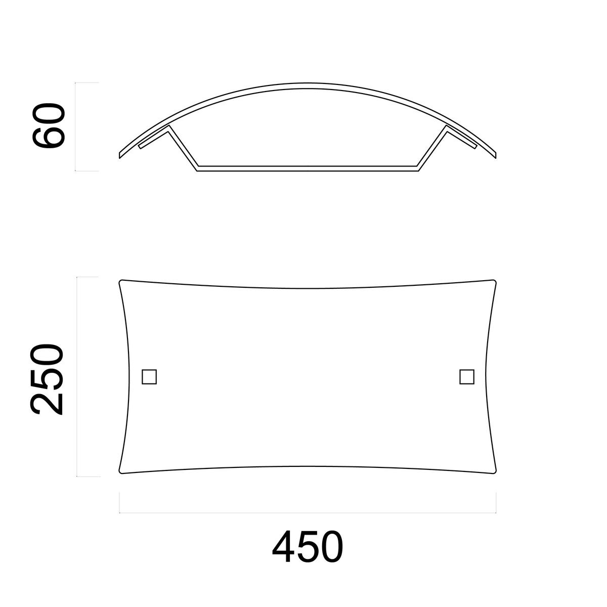 LED-WANDLEUCHTE - Weiß, Glas (45/25/6cm) - Lumicom