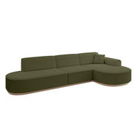 ECKSOFA Ottomane Rechts MARI-L2-v1 - 328x171x83 cm Grün Bouclé - Grün, Holzwerkstoff/Textil (171/328cm) - ALTDECOR