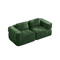 2-SITZER-SOFA DE-34428 Tiefsitz und 32D-Schaum Grün - Grün, Textil (93/67/198cm) - ComfortXL