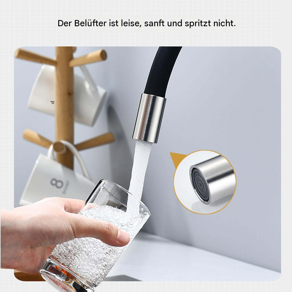 KÜCHENARMATUR Für den Küchengebrauch geeignet schwarz - Schwarz, Metall (25/7/20cm) - Vallsero