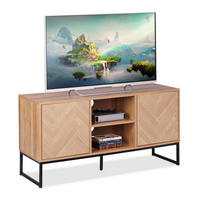 TV-LOWBOARD - Hellbraun, Holzwerkstoff/Metall (120/60/38cm) - Relaxdays