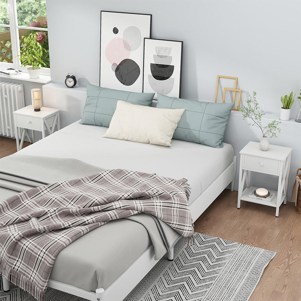 NACHTTISCH Keno Weiß 40 x 55 cm 2er Set - Weiß, Holzwerkstoff (40/55/30cm) - Vicco