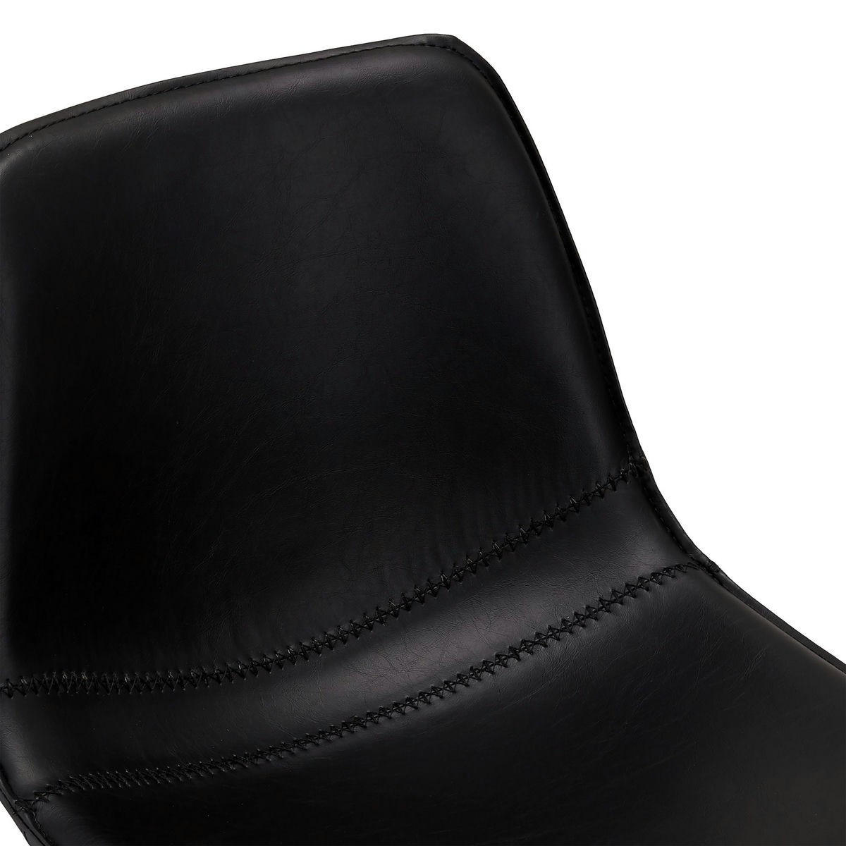 BARHOCKER-SET 2 Stück in Kunstleder - Schwarz, Textil/Metall (48/98/57cm) - Furnhouse