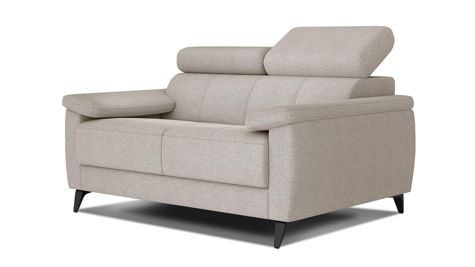 SOFA TAUNUS 2-Sitzer, beige - Beige/Schwarz, Holzwerkstoff/Textil (141/80/102cm) - Courtois Laville