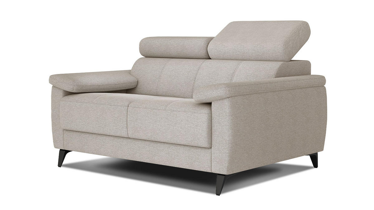 SOFA TAUNUS 2-Sitzer, beige - Beige/Schwarz, Holzwerkstoff/Textil (141/80/102cm) - Courtois Laville