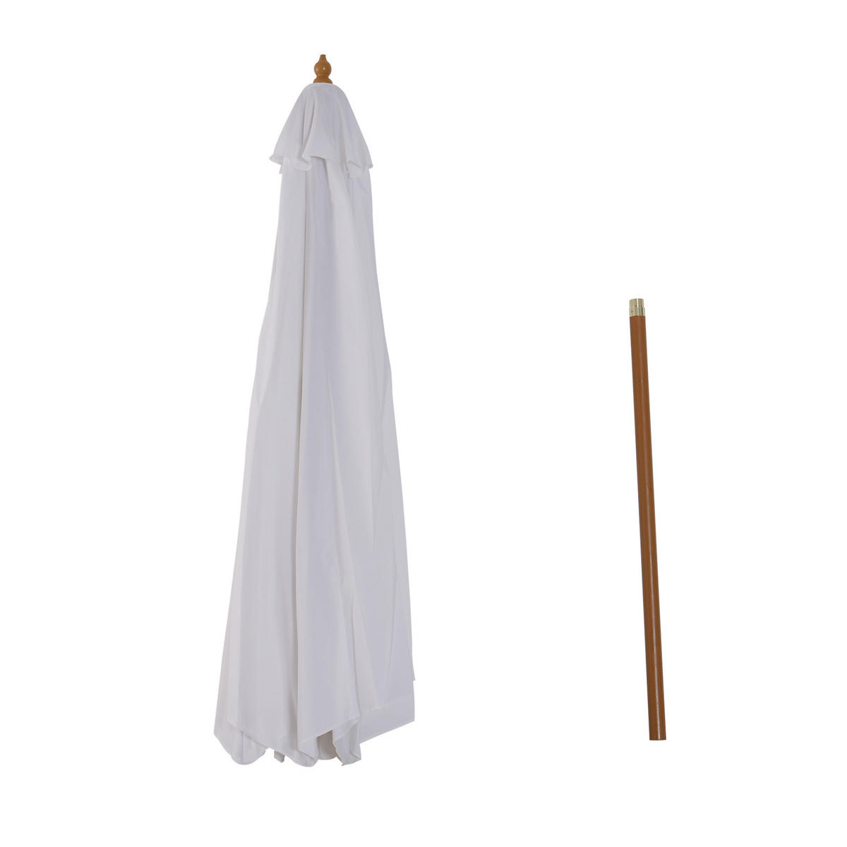 SONNENSCHIRM, Bambus, Polyester, Creme - Creme, Naturmaterialen/Holz (300/300cm) - Outsunny