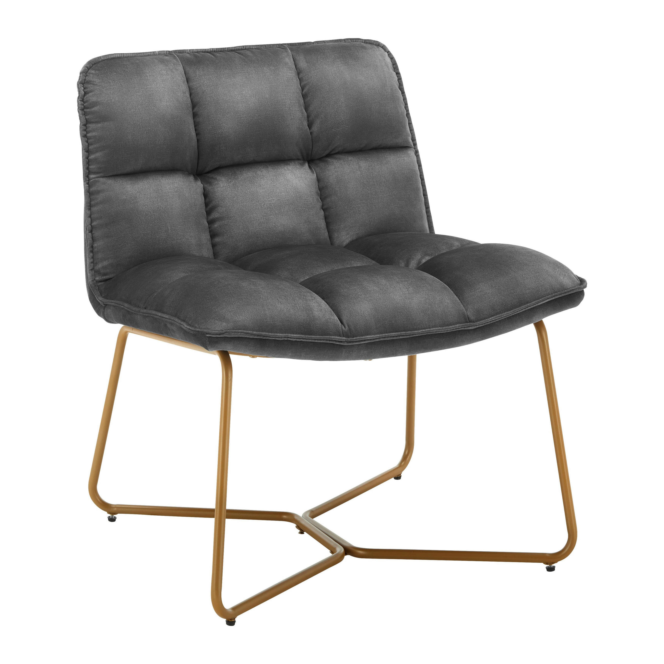 SESSEL Rina Grau Samt Gepolstert - Grau, Holz (67/76.5/69.5cm) - Bessagi Home
