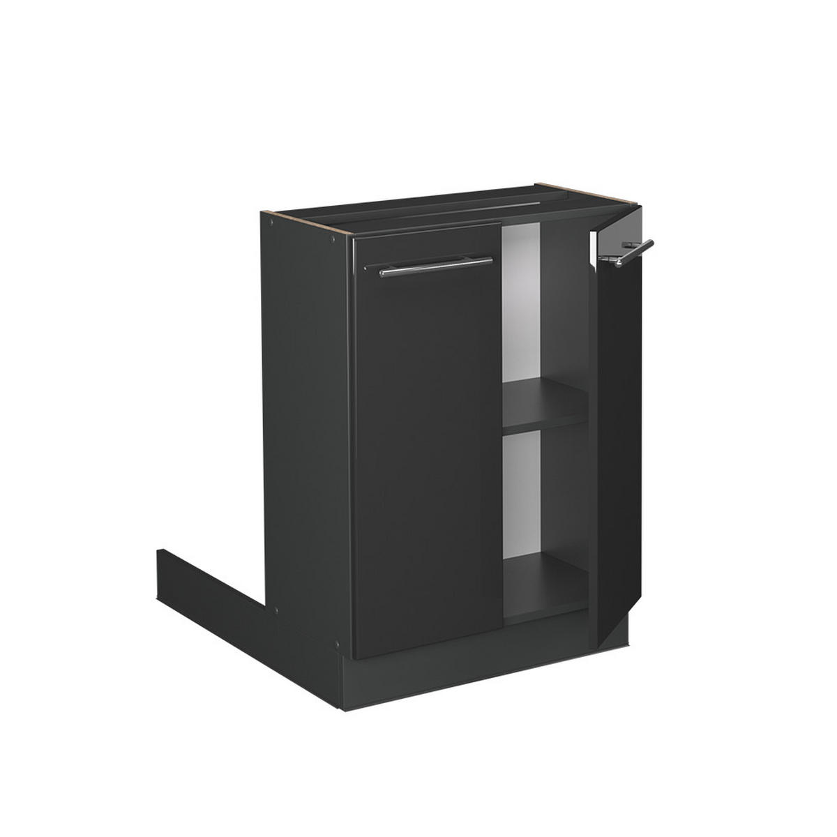 KUCHYŇSKÝ OSTROV Fame-Line Antracitový vysoký lesk - antracitová/vysoce lesklá černá, kompozitní dřevo (60/82/70cm) - Vicco