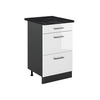 DULAP DE BAZĂ DE BUCĂTĂRIE R-Line, Alb lucios ridicat/antracit, 50 cm стільниця Антрацит - alb lucios/antracit, compozit lemnos (50/81.6/60cm) - Vicco