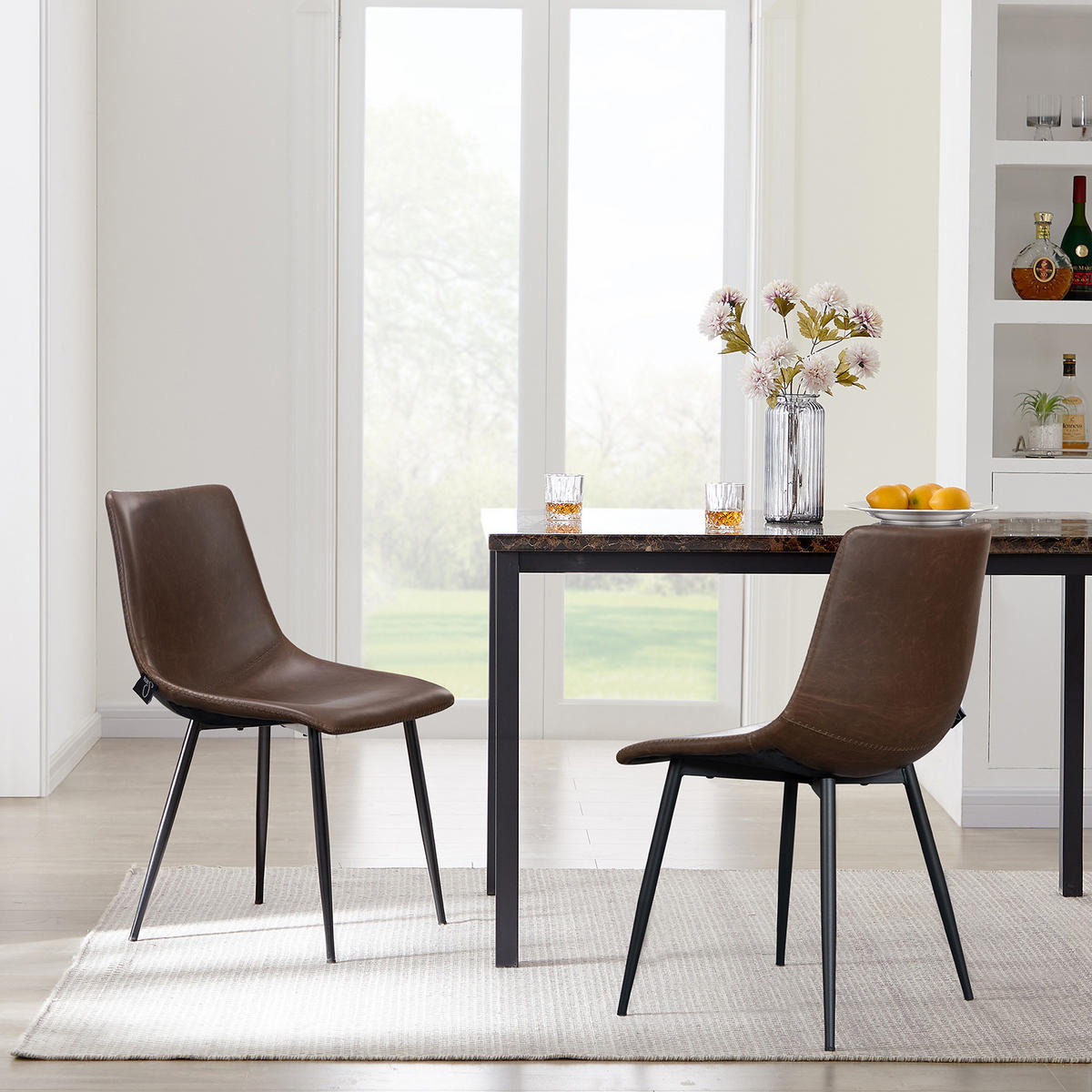 ESSZIMMERSTUHL MILES 2er Set Kunstleder Braun - Braun, Textil (48/82/52cm) - SVITA