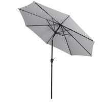 SONNENSCHIRM aus Polyester Metall in Hellgrau mit Resin-Sockel drehbar 360° neigbar 60° 3 x 2.4m Ø49 × 35 cm - Grau, Metall (240/50cm) - Livingandhome