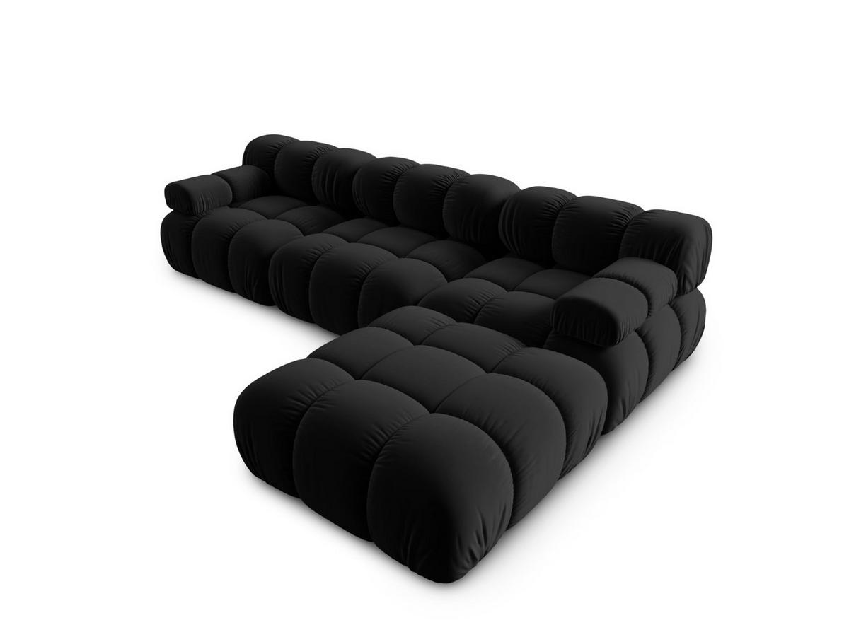 MODULARES-SOFA Bellis aus Samt schwarz 4 Sitzplätze - Schwarz, Textil (188/63/282cm) - Micadoni