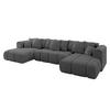 WOHNLANDSCHAFT Ottomane Links CLOUD-U-v1 414x180x40 Grau Bouclé - Grau, Holzwerkstoff/Kunststoff (414/90/180cm) - ALTDECOR