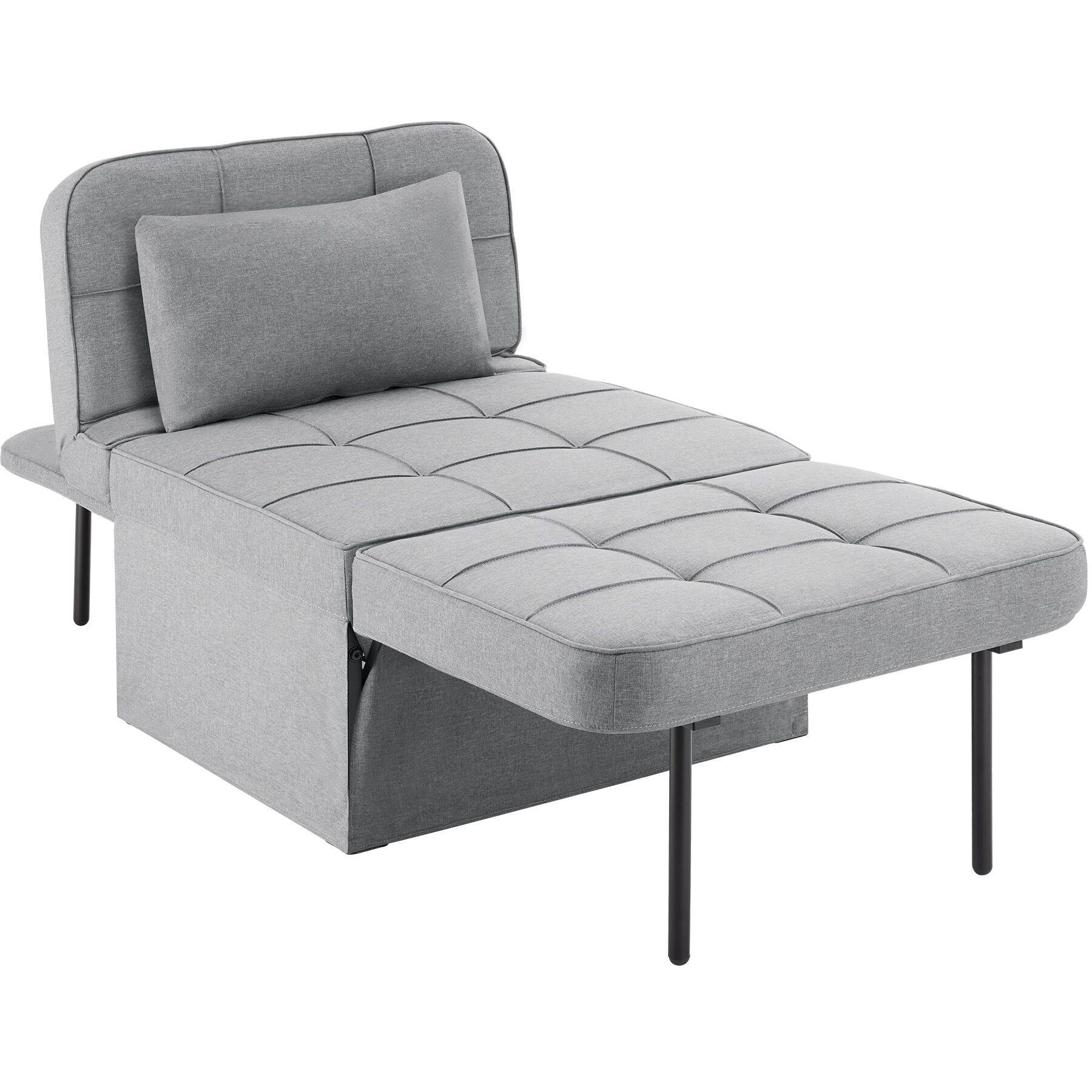 SCHLAFHOCKER Ponto,Belastbarkeit 150 kg ,hellgrau - Hellgrau, Textil (74/79/170cm) - tectake