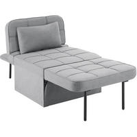 SCHLAFHOCKER Ponto,Belastbarkeit 150 kg ,hellgrau - Hellgrau, Textil (74/79/170cm) - tectake
