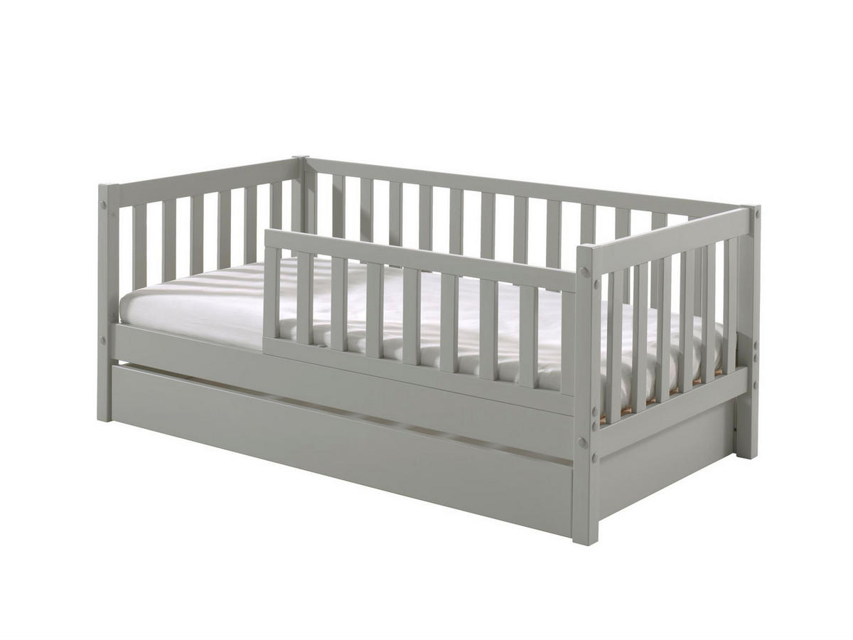 JUNIORBETT Karie 148x60x76 aus Massivholz+MDF in Grau - Grau, Holz (70/140cm) - 58aufmkessel