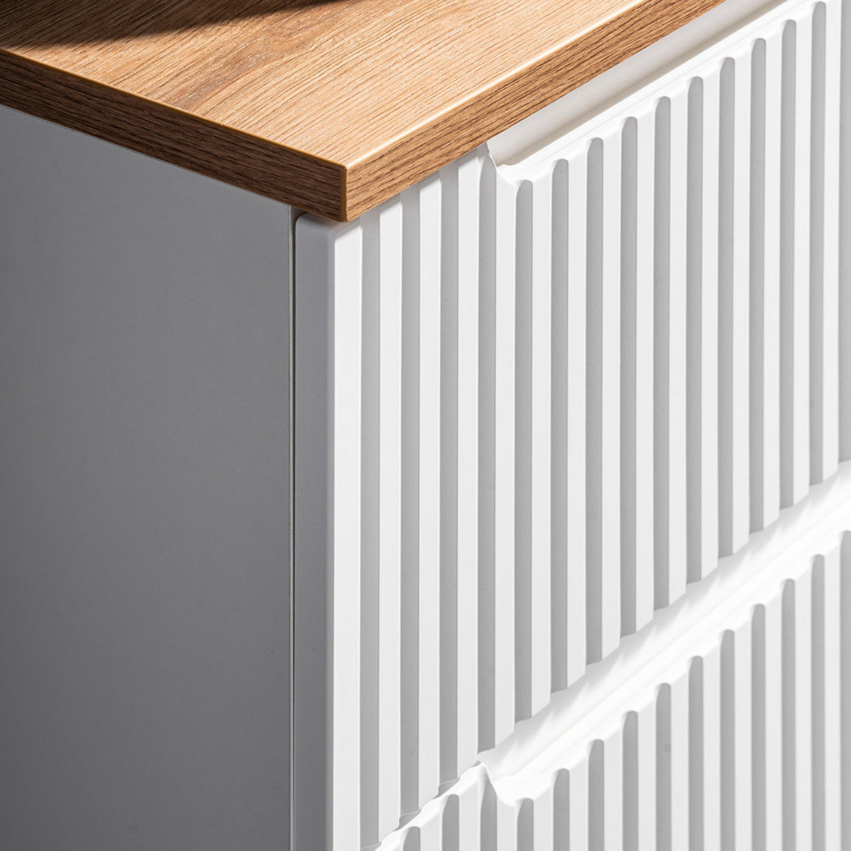 BADMÖBEL-SET 3-TLG. Newport-56 - Weiß, Holzwerkstoff (140/200/40cm) - Lomado