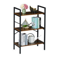 BÜCHERREGAL - Schwarz/Braun, Holzwerkstoff/Metall (60/92/32cm) - Relaxdays