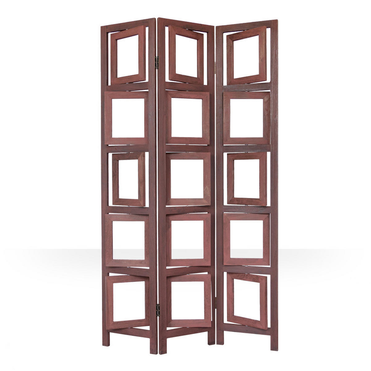 PARAVENT 3-tlg. 93/161 cm Braun Fotowand - Braun, Holz (93/161/2cm) - Homestyle4u