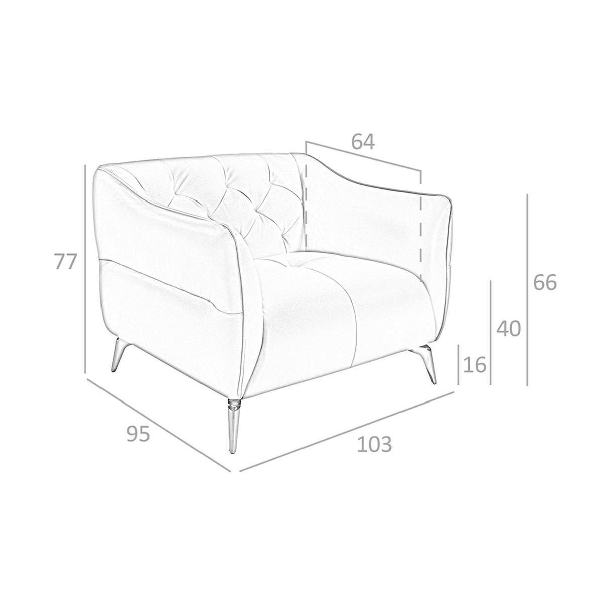 CHESTER Sessel Leder braun Erde Ton - Edelstahlfarben/Dunkelbraun, Leder/Metall (103/77/95cm) - ANGEL CERDA