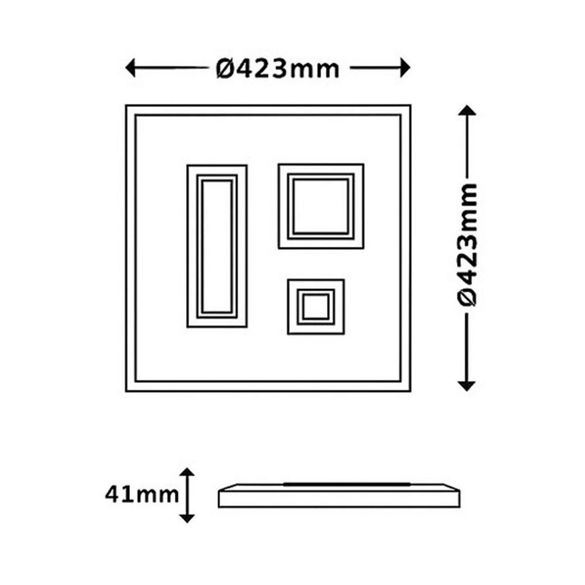 LED DECKENLEUCHTE Backlight Schwarz - Schwarz, Kunststoff (42.3/42.3/4.1cm) - Briloner
