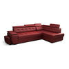 ECKSOFA KONGO RBN15, Eckcouch in L-Form mit Schlaffunktion, Farbe: Rot, Kunstleder, Ottomane Rechts - Rot, Textil (277/180cm) - O-Sofa
