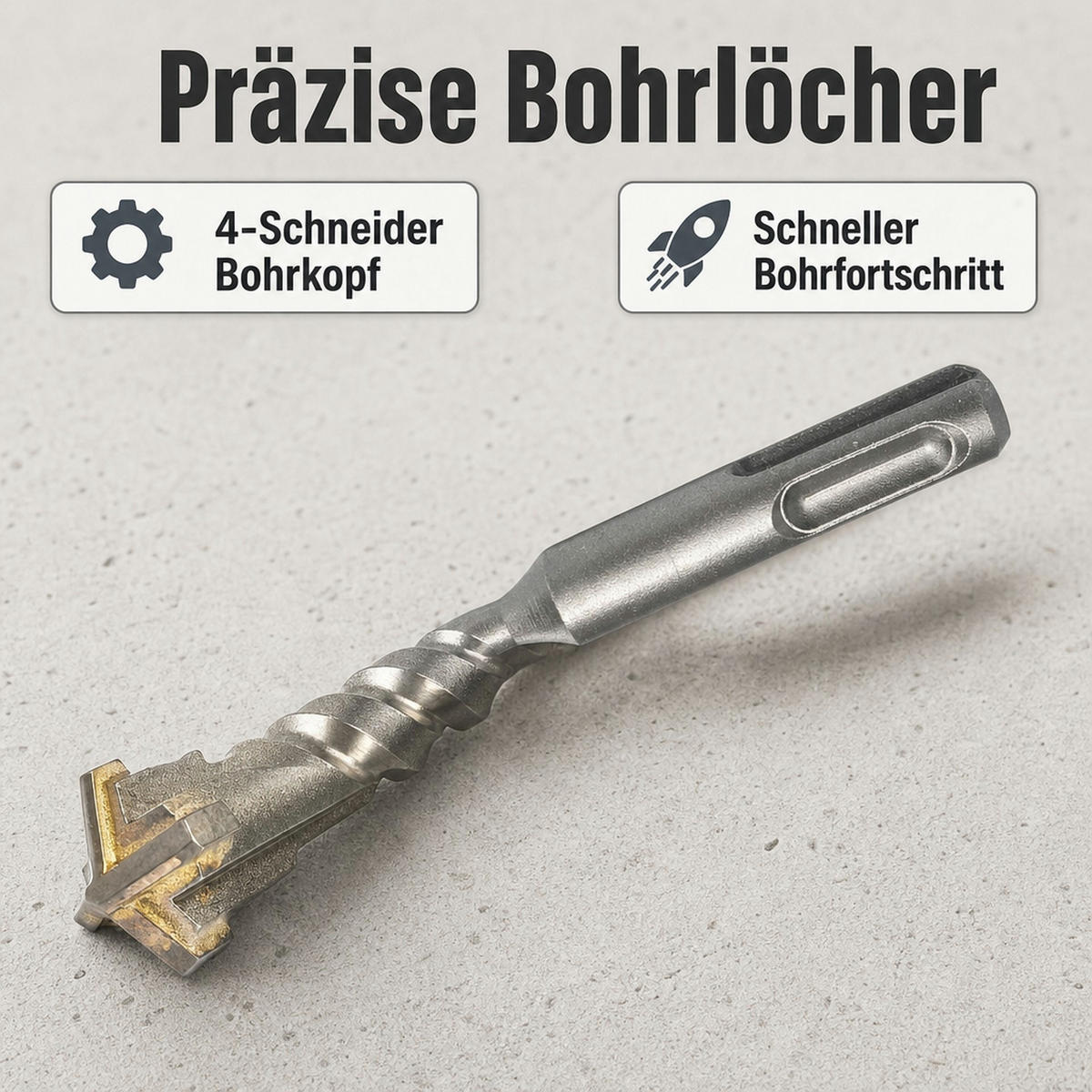 HAMMERBOHRER SDS Plus - Edelstahlfarben, Metall (1.6/1.6/60cm) - KLASEBO