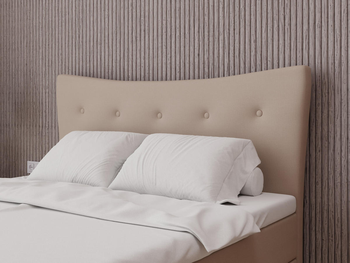 BOXBETT Nevada 160 x 200 cm Doppelbett mit hochwertiger Bonell-Matratze und Topper - cappuccino - Cappuccino, Holz (160/200cm) - Panda Möbel