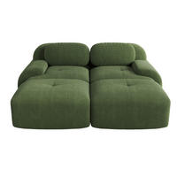 ECKSOFA 208/178/75 cm grün aus Cordstoff modular, rahmenlos und montagefrei - Grün, Textil (178/208cm) - OKWISH