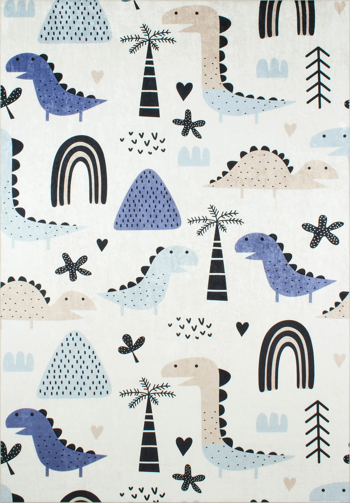 KINDERTEPPICH mit blauem Dinosaurier-Muster Happy 160x230 cm - Blau, Textil (160/230cm) - Nazar Rugs