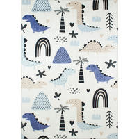 KINDERTEPPICH mit blauem Dinosaurier-Muster Happy 160x230 cm - Blau, Textil (160/230cm) - Nazar Rugs