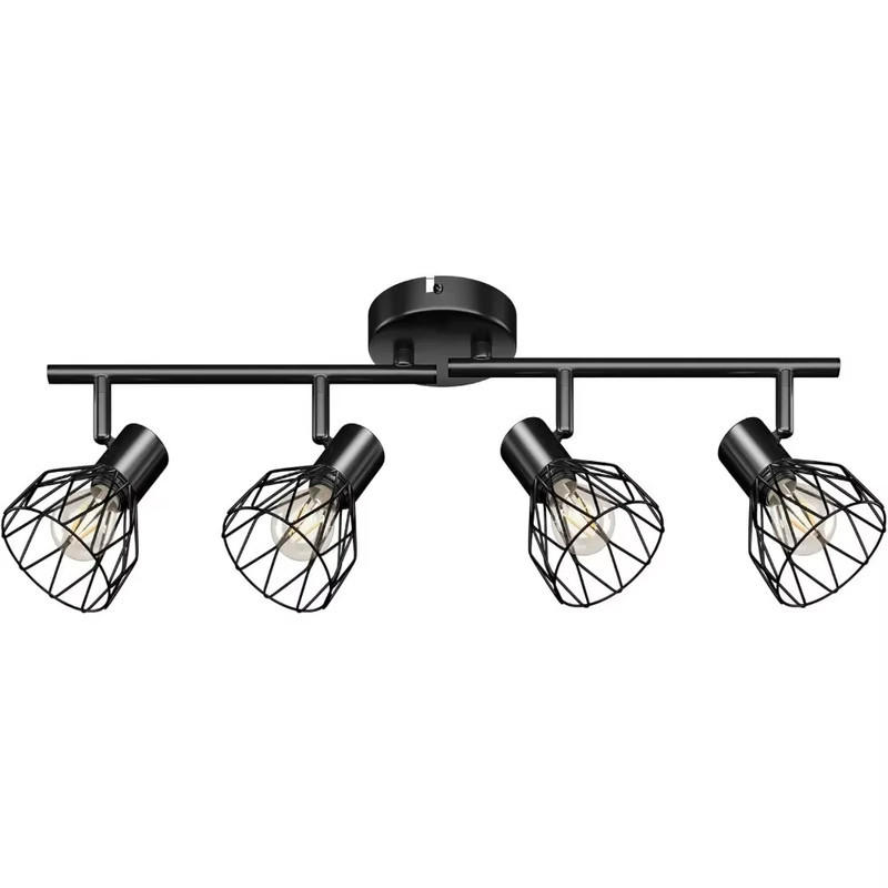 LED-DECKENSTRAHLER E14 Schwarz 350° Schwenkbar - Schwarz, Kunststoff (70/11/19cm) - Coonoor