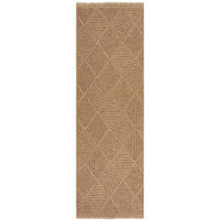 OUTDOORTEPPICH Waschbar CLYST, mit Rautenmuster, Natur-Terrakotta, 80 x 230 cm - Braun, Textil (80/230cm) - KADIMA DESIGN