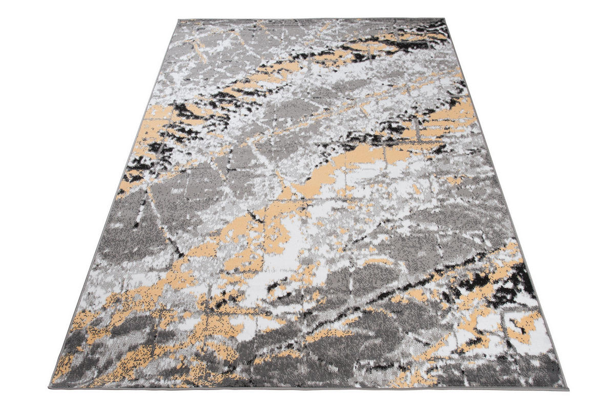 TEPPICH MAYA Gelb Meliert Splash Verwischt 180/250 cm - Gelb, Textil (180/250cm) - Tapiso