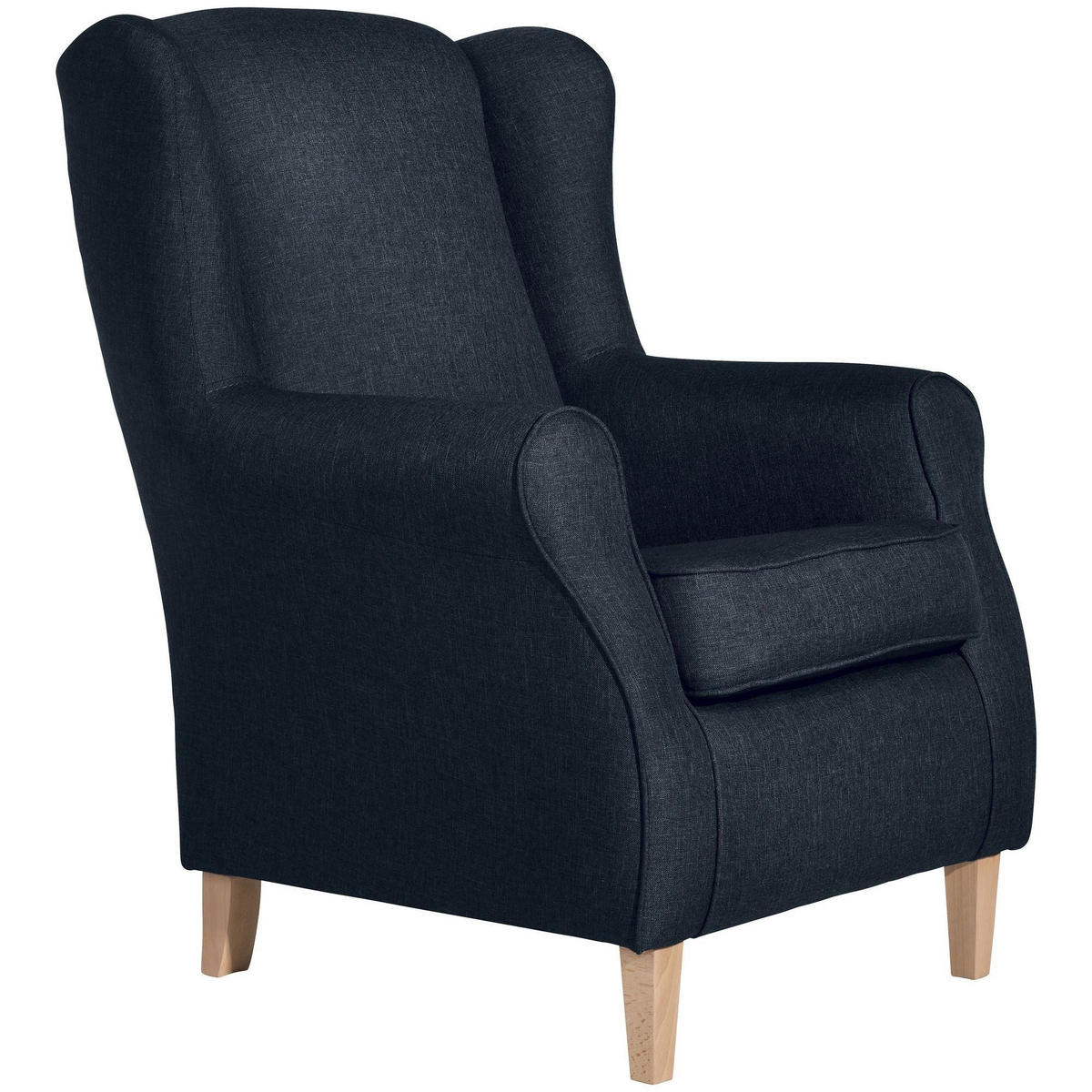 OHRENSESSEL Karlen Bezug Flachgewebe Buche natur / blau - Blau/Buchefarben, Kunststoff (86/103/77cm) - 58aufmkessel