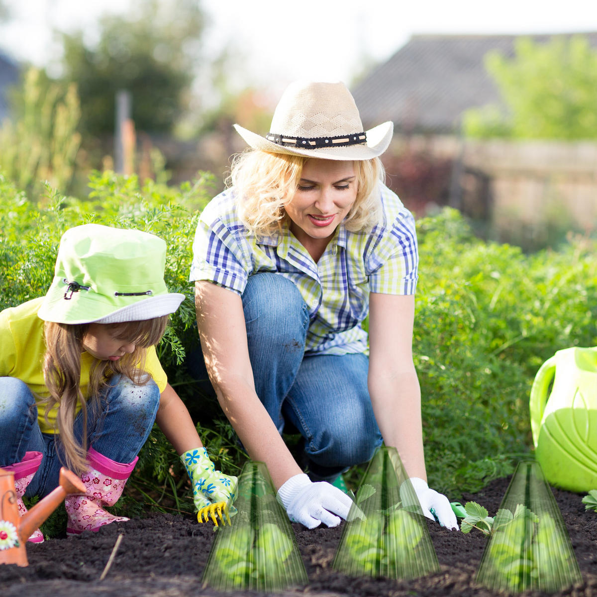 32XPFLANZENHUT - Grün, Kunststoff (19/22/19cm) - Relaxdays