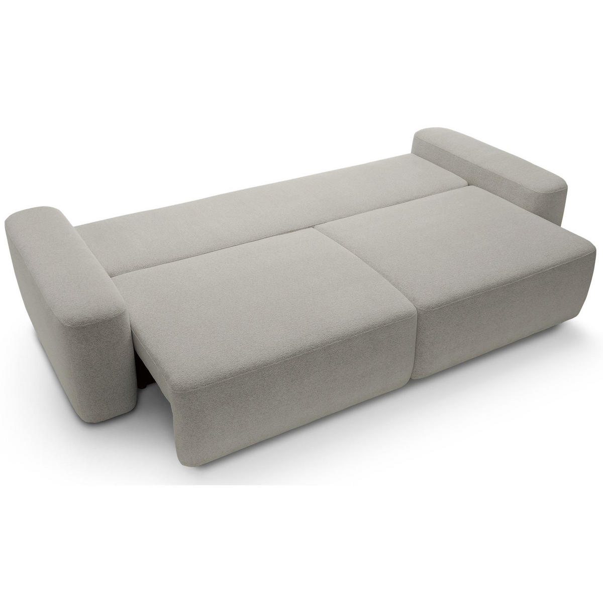 3-SITZER SOFA Baleo Greige Chenille-Bezug - Taupe/Schwarz, Kunststoff/Textil (257/82/105cm) - Selsey