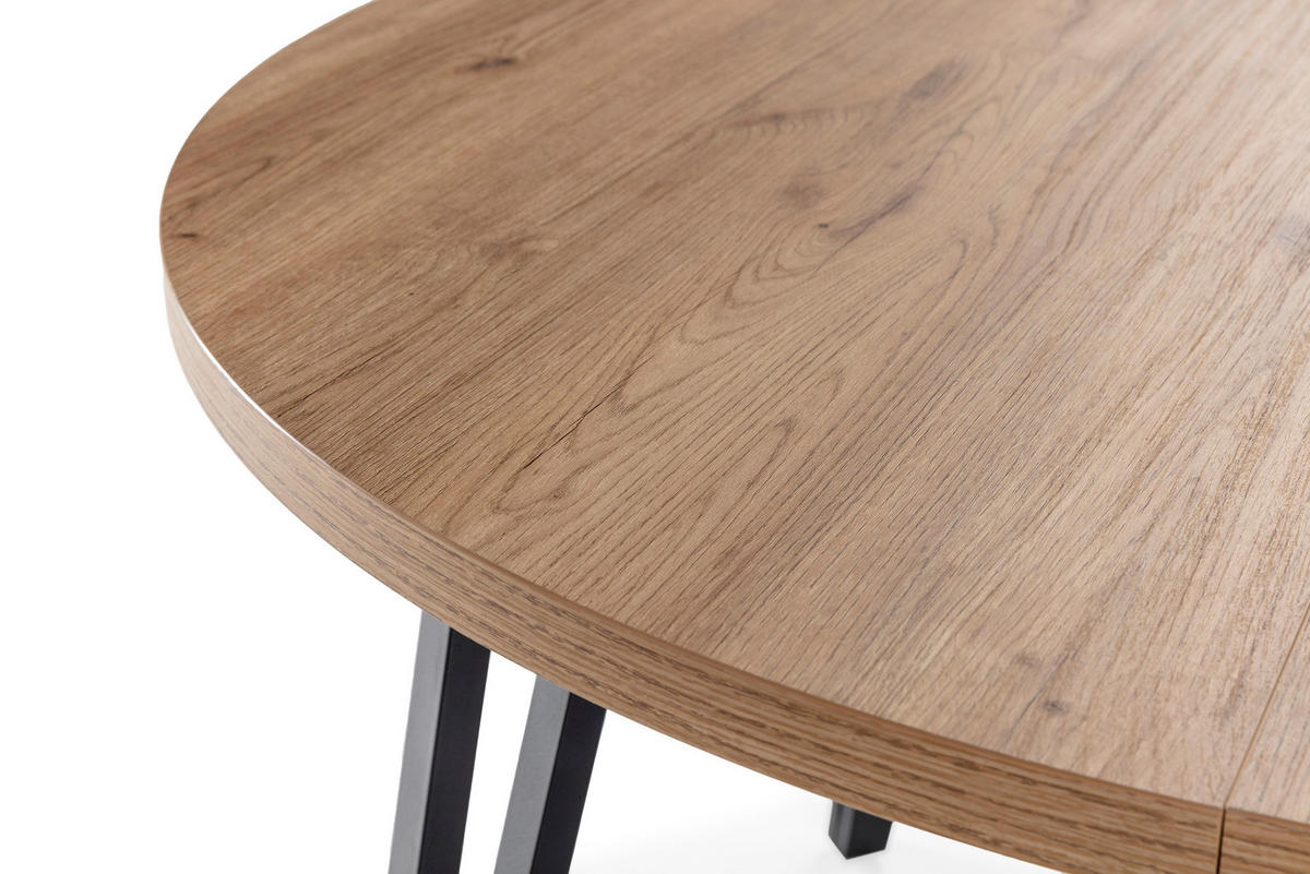 TISCH von 120 bis 150 cm mit schwarzen metallbeinen cleo 120/120/77 cm - Braun, Keramik (120/120/77cm) - Calicosy