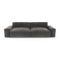 SOFA 4-SITZER Samt Graphitgrau 240cm - Graphitfarben/Grau, Textil (240/47/120cm) - Sia Home