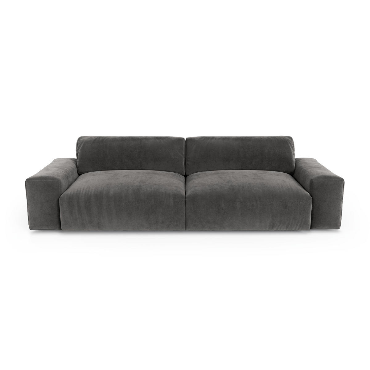 SOFA 4-SITZER Samt Graphitgrau 240cm - Graphitfarben/Grau, Textil (240/47/120cm) - Sia Home