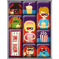 MAGNETSET 9-teilig Movie Time - Multicolor, Metall (7/9/2cm) - Nostalgic-Art