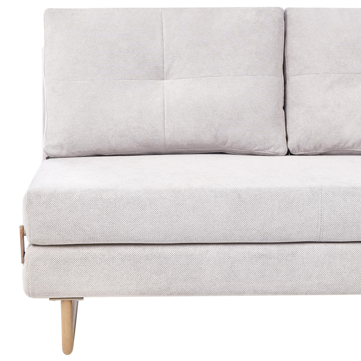 SCHLAFSOFA 3-Sitzer Stoff Cremeweiß Jerslev - Hellbraun/Weiß, Textil (150/87/84cm) - Beliani