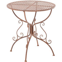 GARTENBEISTELLTISCH rund Ø70 cm Metall Antik Braun - Braun, Metall (70/70/74cm) - CLP