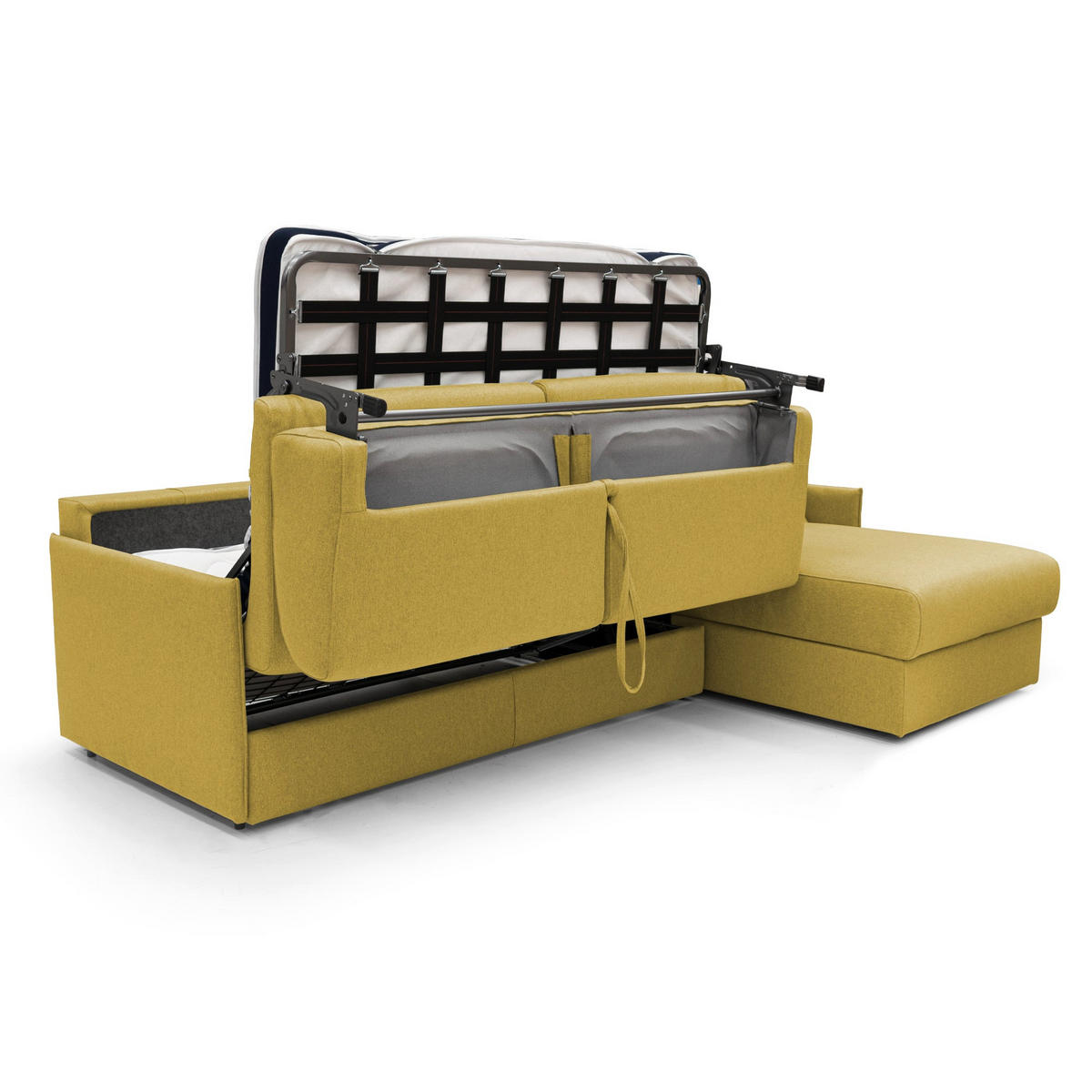 ECKSOFA LINKS Evans - Gelb, Textil (252/96cm) - Divani.store