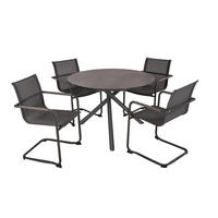 GARTEN-SITZGRUPPE Helga 5-teilig Gartenmöbel-Set - Schwarz, Kunststoff - DELUKE