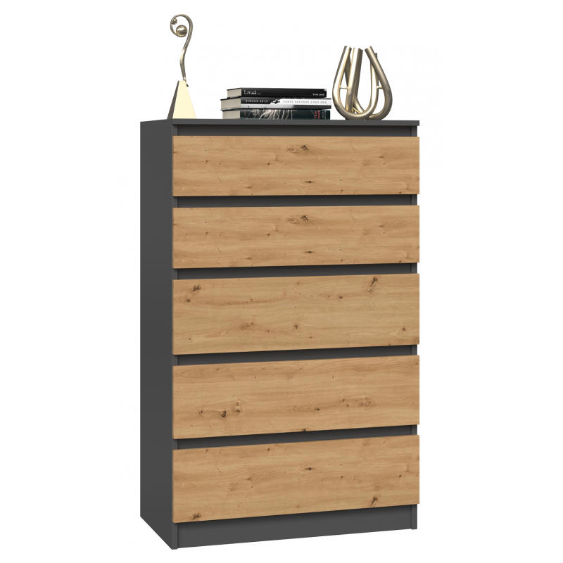 KOMMODE Anthrazit, Artisan 70/109,5/40 - Anthrazit, Holzwerkstoff (70/110/40cm) - RAUMHIRSCH FURNITURE