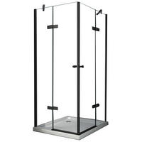 DUSCHKABINE CORNO Schwarz 80 x 80 x 195 cm 8 mm ESG - Schwarz, Glas (80/80/195cm) - Glasdeals
