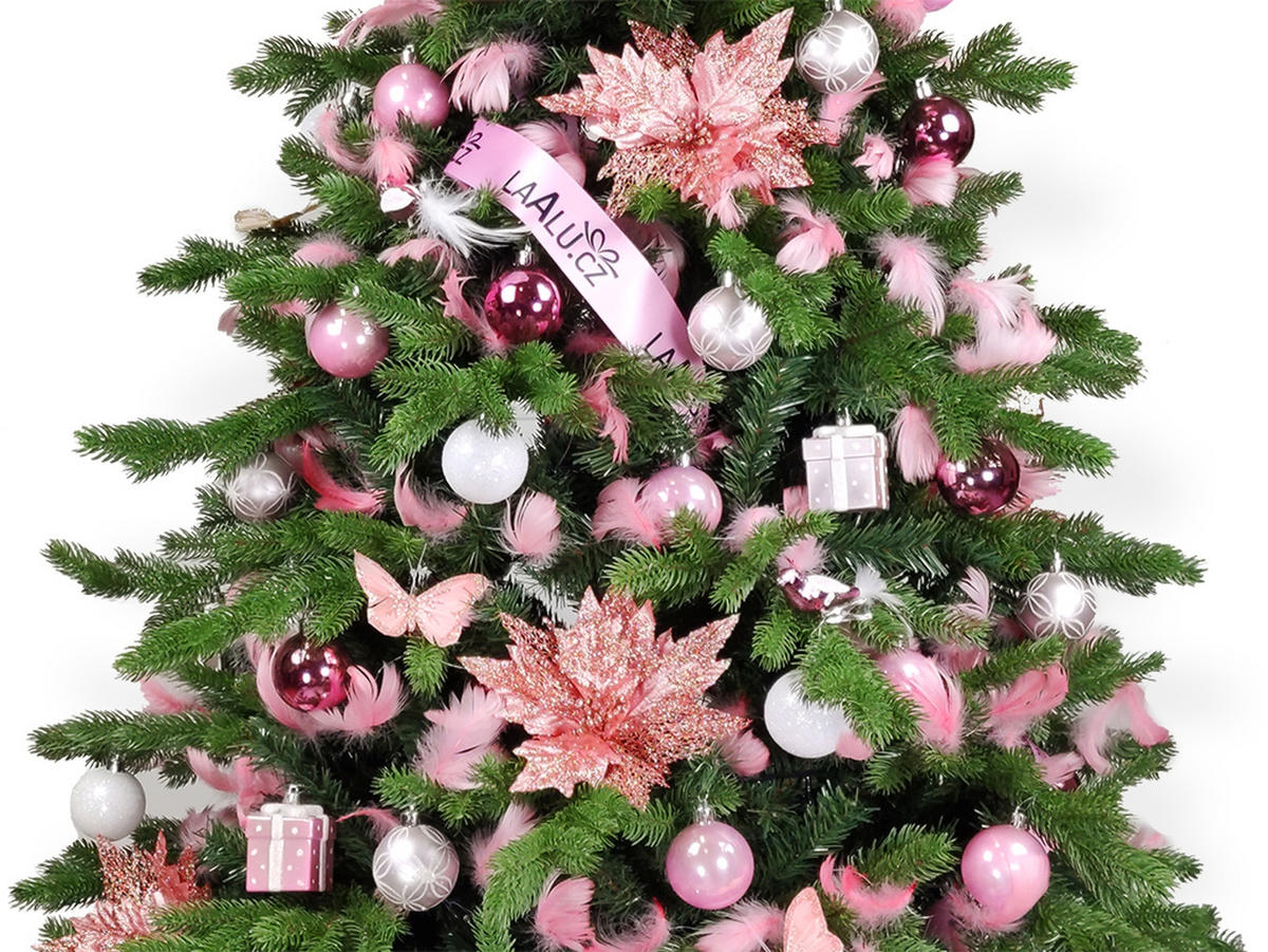 LAALU CHRISTBAUMKUGEL-SET 135 Stück in Luxusbox PRINZESSIN ANNA für Weihnachtsbäume 240-270 cm - Silberfarben/Weiß, Kunststoff/Textil (55/50/75cm) - LAALU
